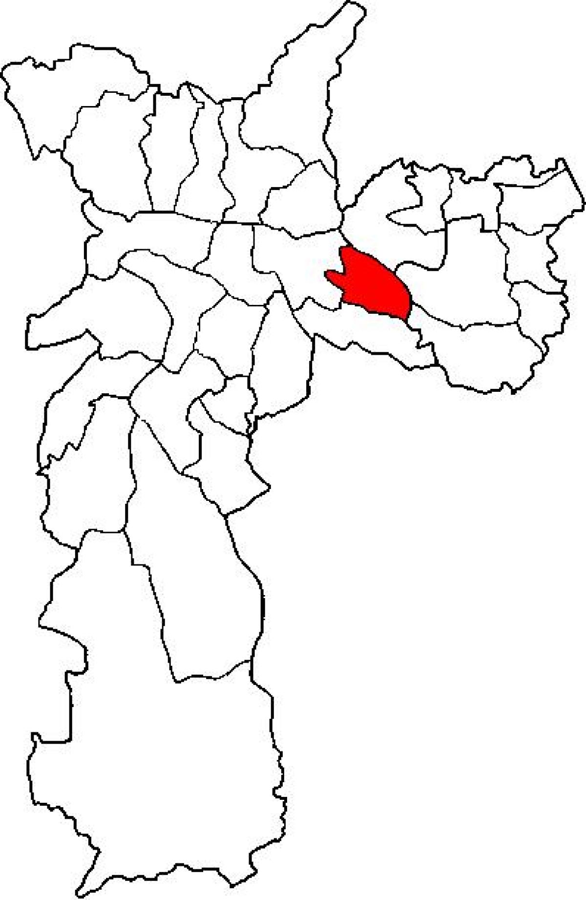 Harta e Aricanduva-Vila të Mësueses nën-prefekturës São Paulo