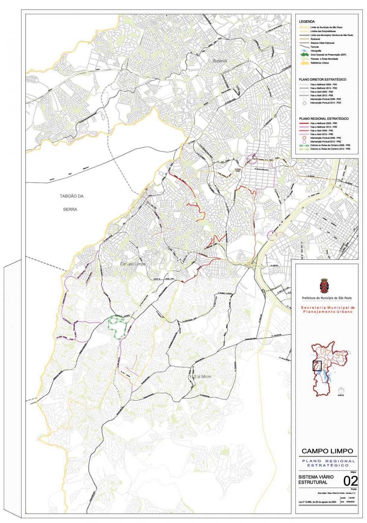Harta e Campo Limpo São Paulo - Rrugët