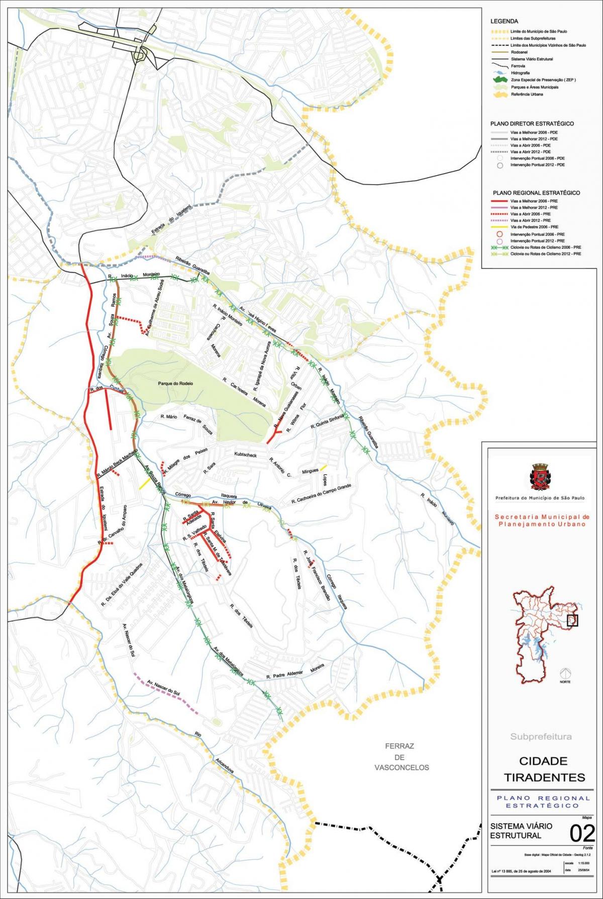 Harta e Cidade Tiradentes São Paulo - Rrugët