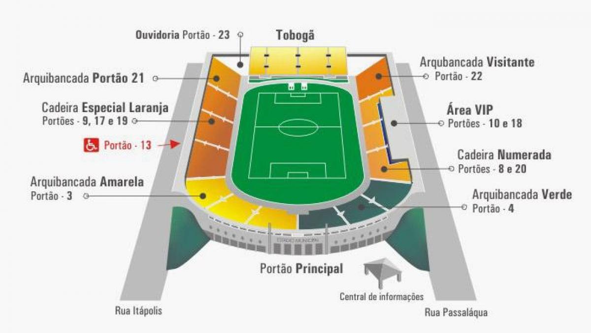 Harta e stadiumin Pacaembu