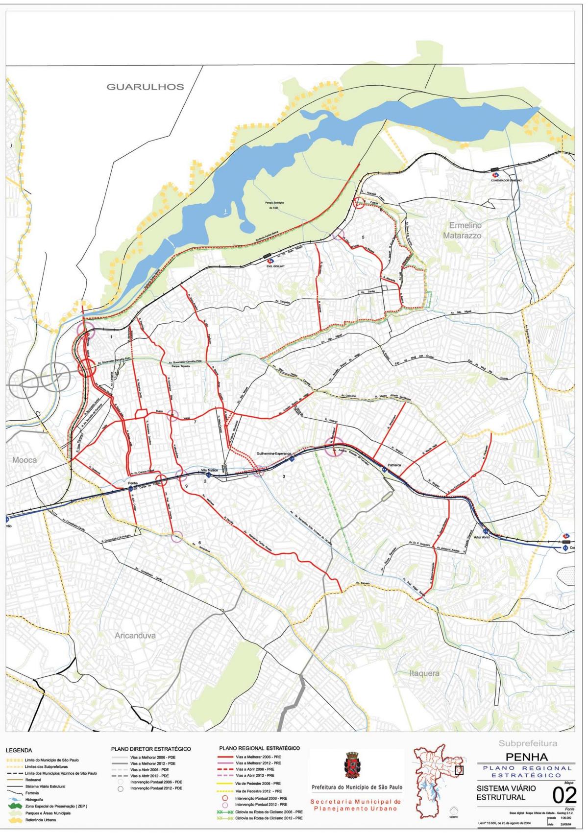 Harta e Penha São Paulo - Rrugët