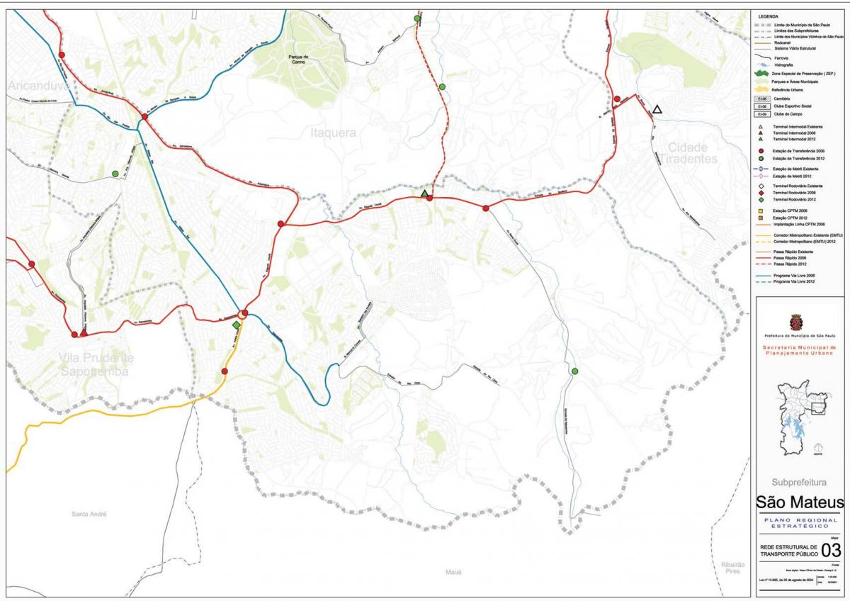 Harta e São Mateus São Paulo - Publike, transportit