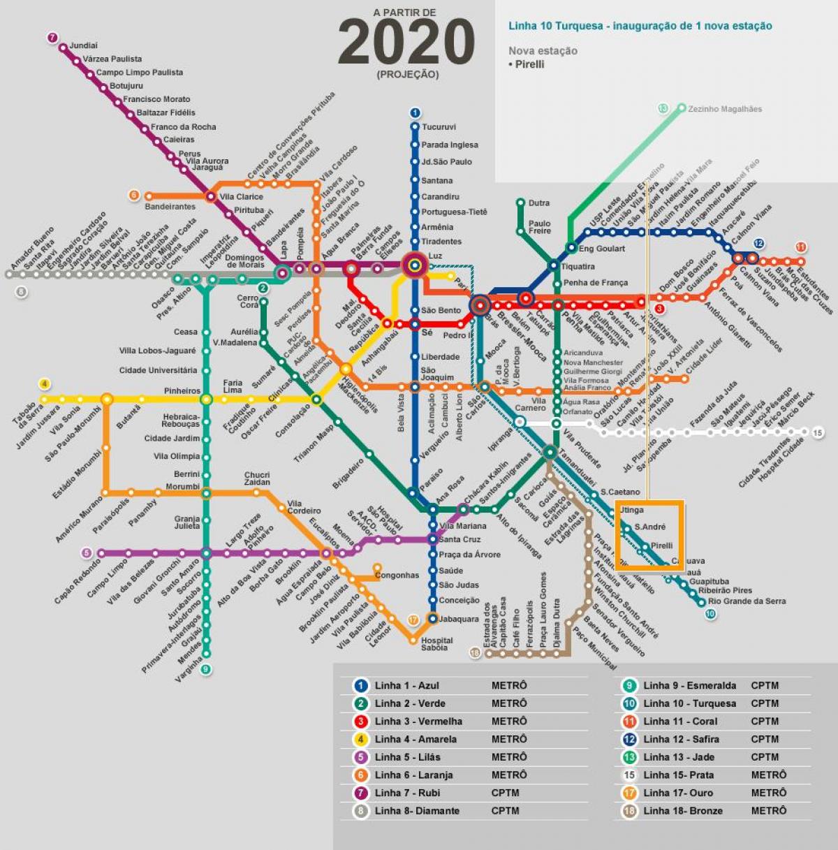 Harta e São Paulo rrjeti metro
