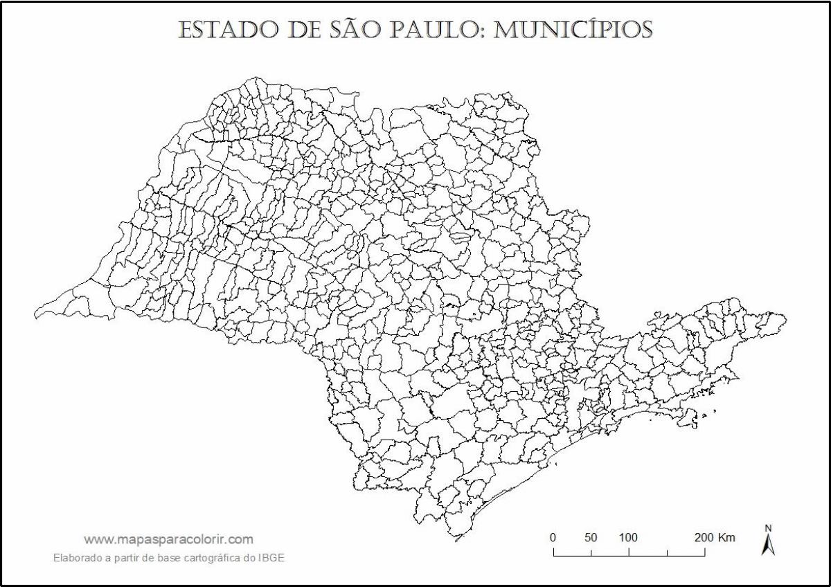 Harta e São Paulo virgjëresha - komunat