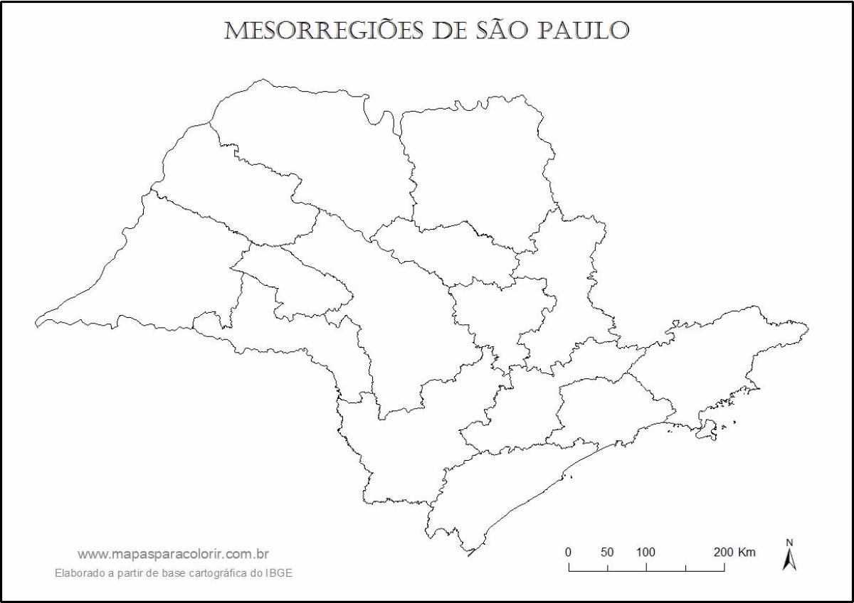 Harta e São Paulo virgjëresha - rajoneve