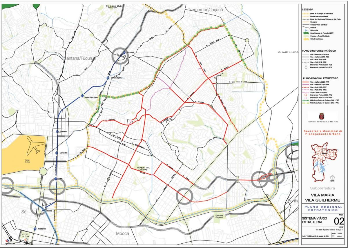 Harta e Vila Maria São Paulo - Rrugët
