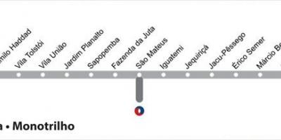Harta e São Paulo metro - Line 15 - Argjend