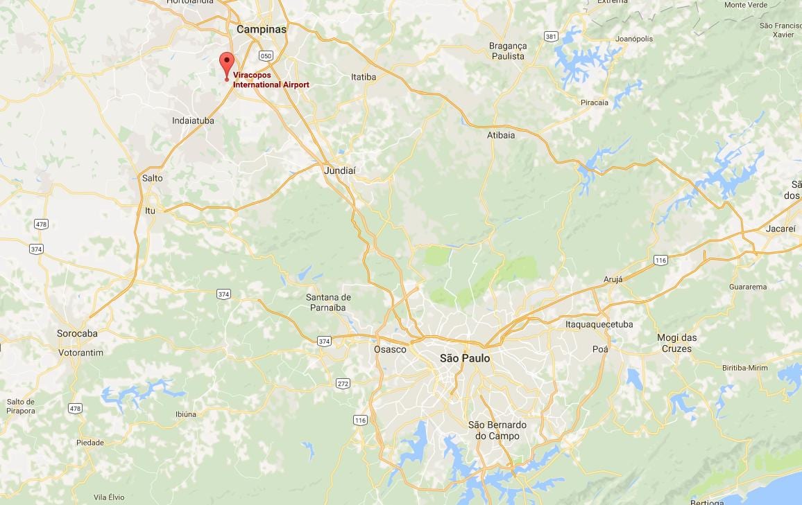 Harta e aeroportit ndërkombëtar të Campinas