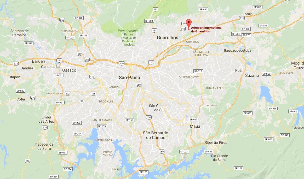 Harta e aeroportit ndërkombëtar të Guarulhos