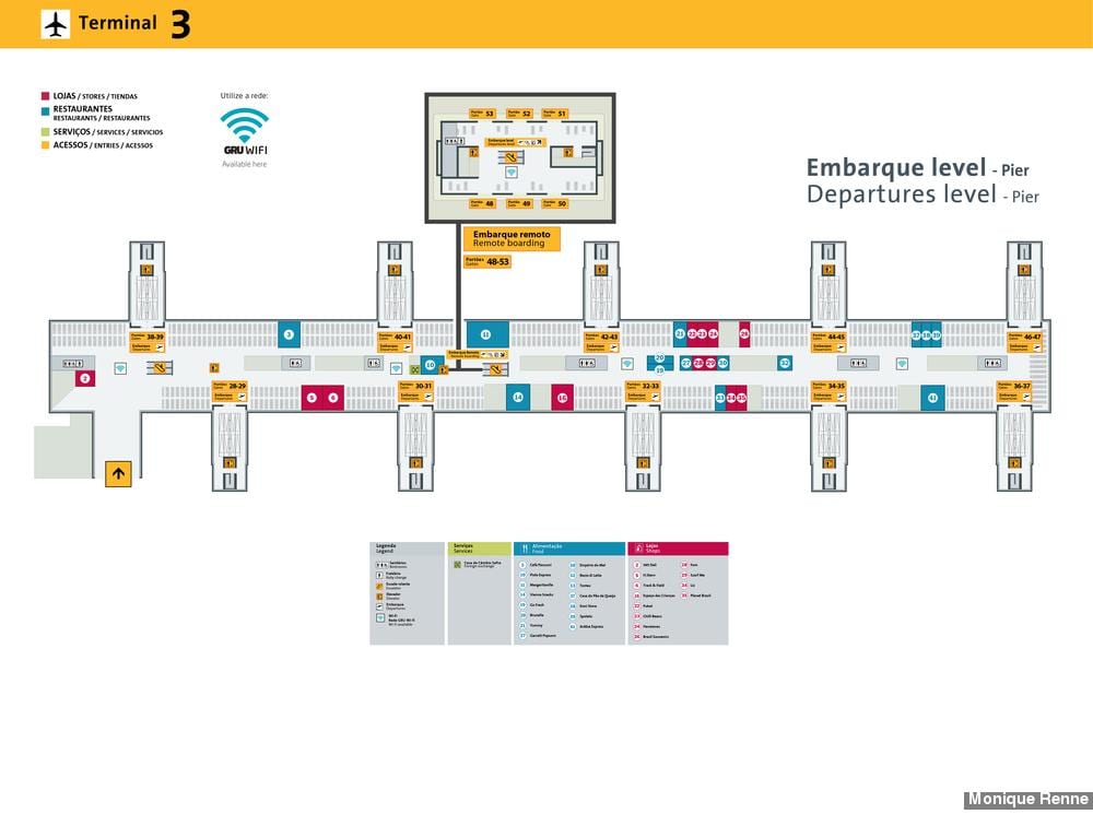 Harta e aeroportit ndërkombëtar të São Paulo-Guarulhos - Terminal 3