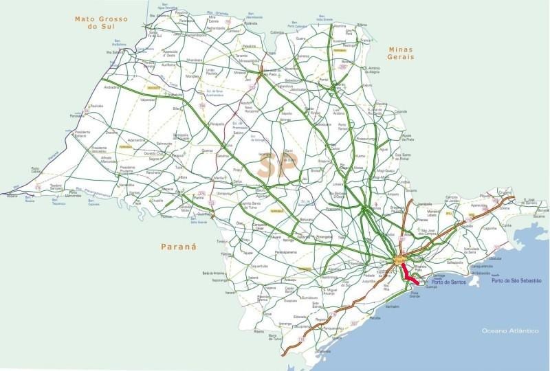 Harta e Anchieta autostradë - PS 150
