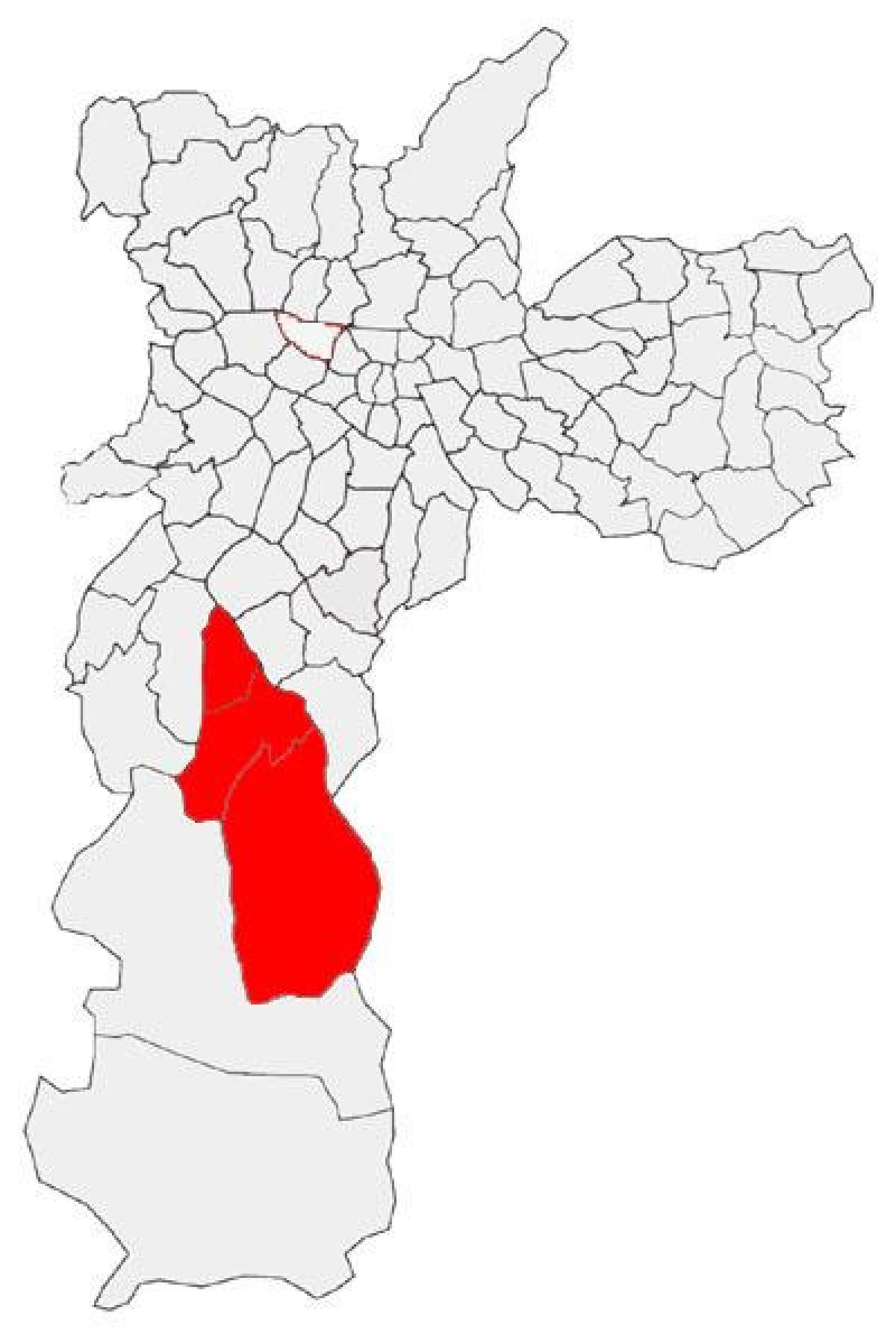 Harta e Capela a Socorro nën-prefekturës São Paulo