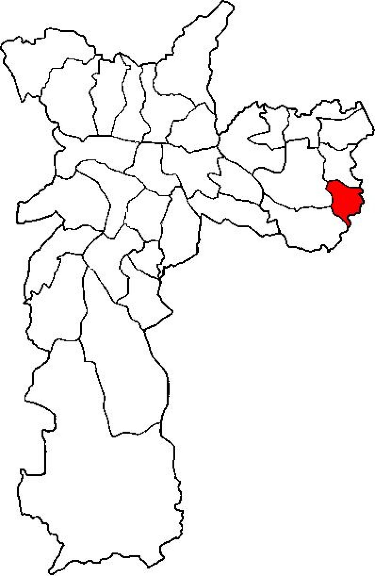 Harta e Cidade Tiradentes nën-prefekturës São Paulo