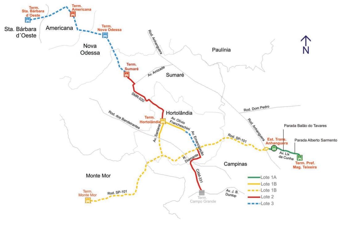 Harta e corredor metropolitano Noroeste