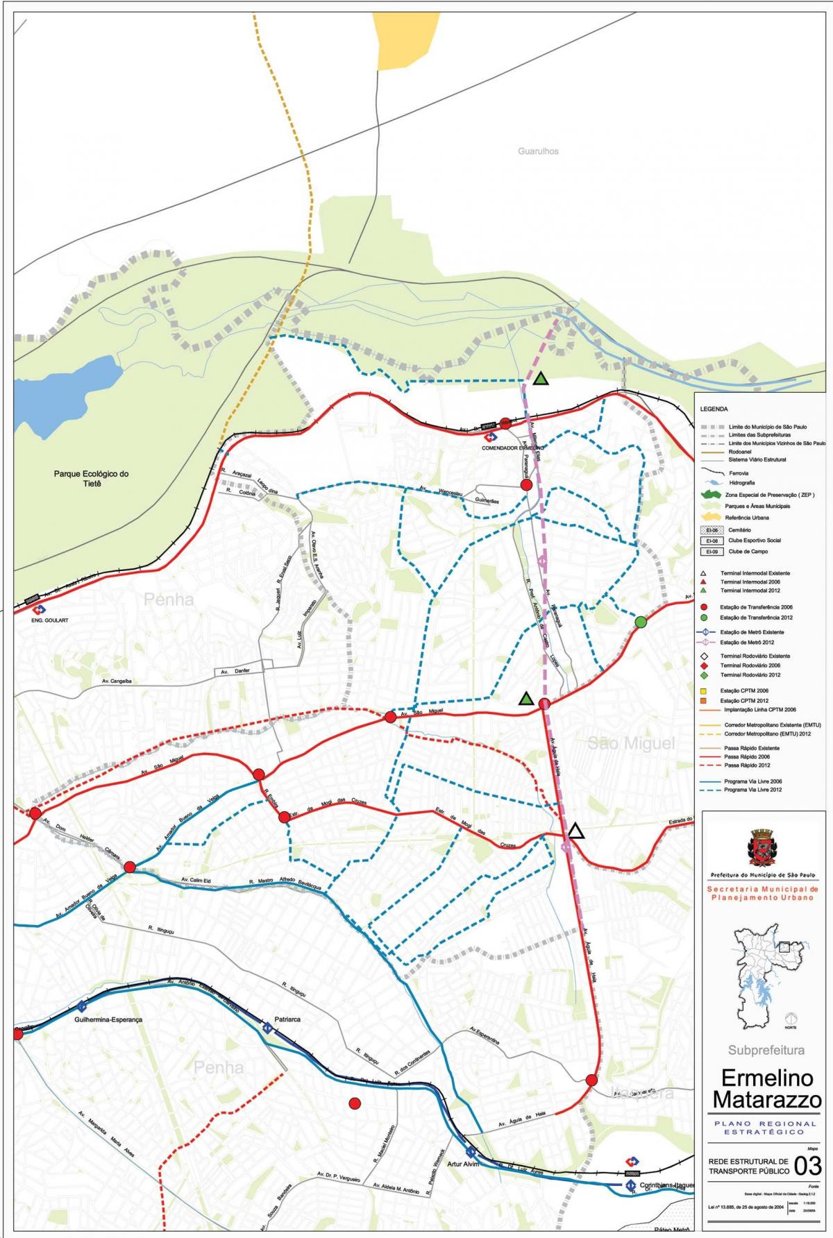 Harta e Ermelino Matarazzo São Paulo - Publike, transportit