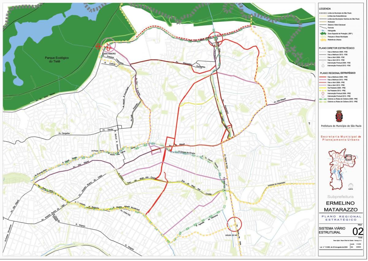 Harta e Ermelino Matarazzo São Paulo - Rrugët