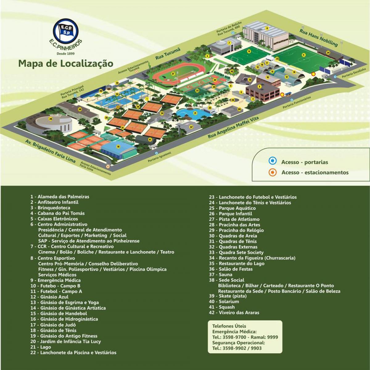 Harta e Esporte Clube Pinheiros