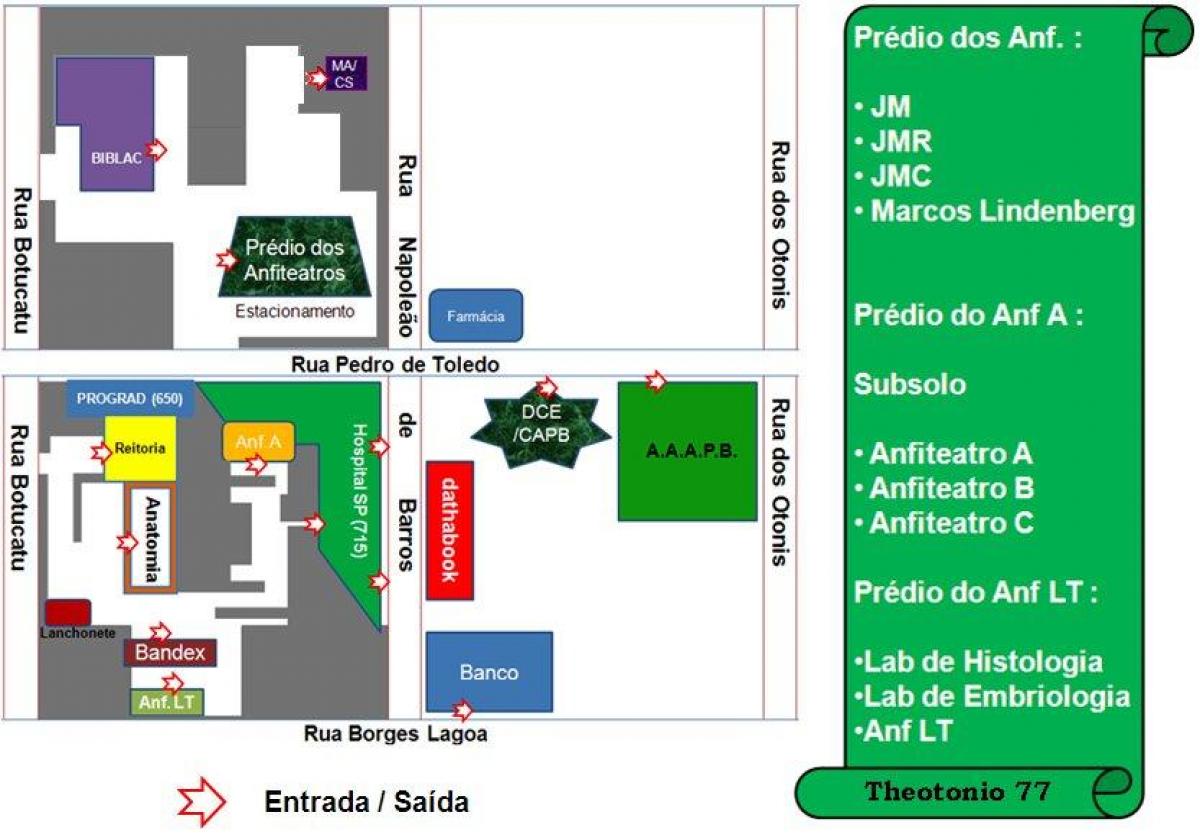 Harta e universitetit federal të São Paulo - UNIFESP