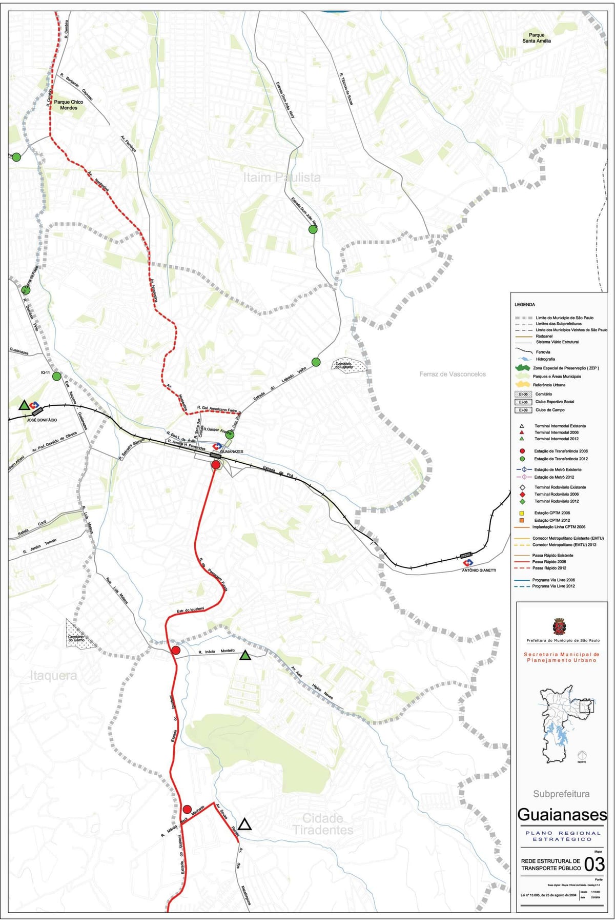 Harta e Guaianases São Paulo - Publike, transportit