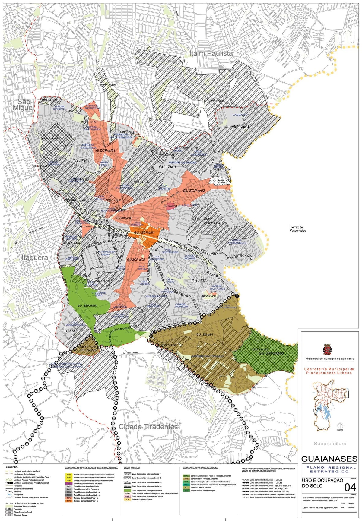 Harta e Guaianases São Paulo - Pushtimi i tokës