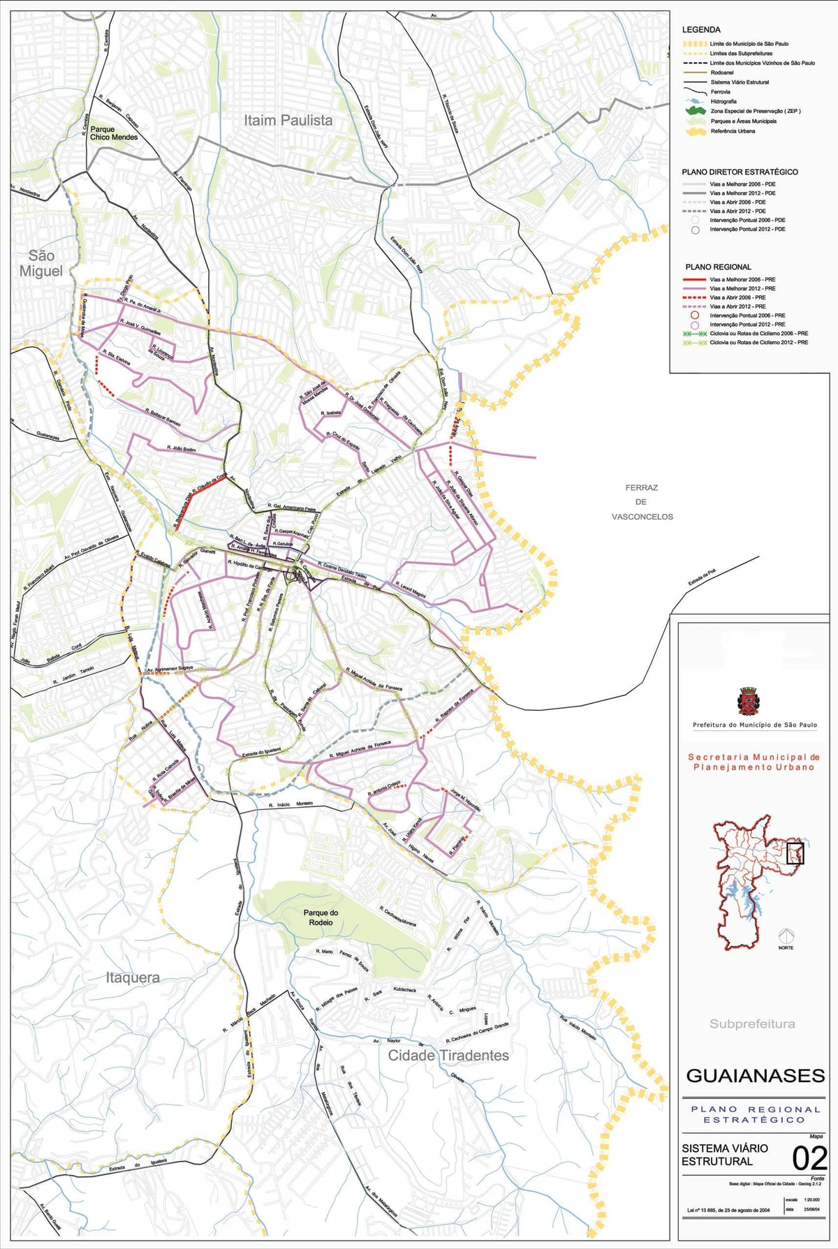 Harta e Guaianases São Paulo - Rrugët