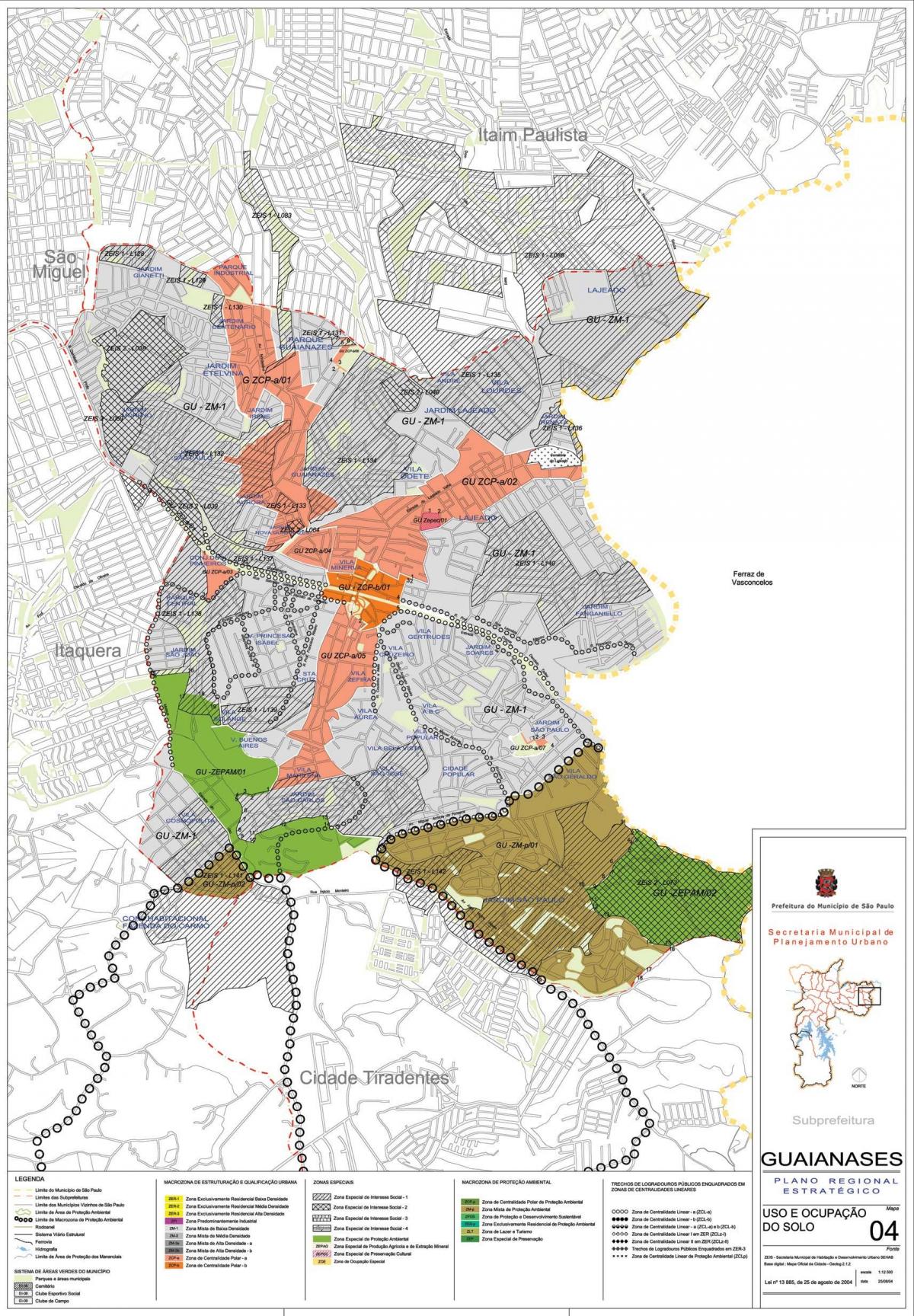 Harta e Guaianases São Paulo - Pushtimi i tokës