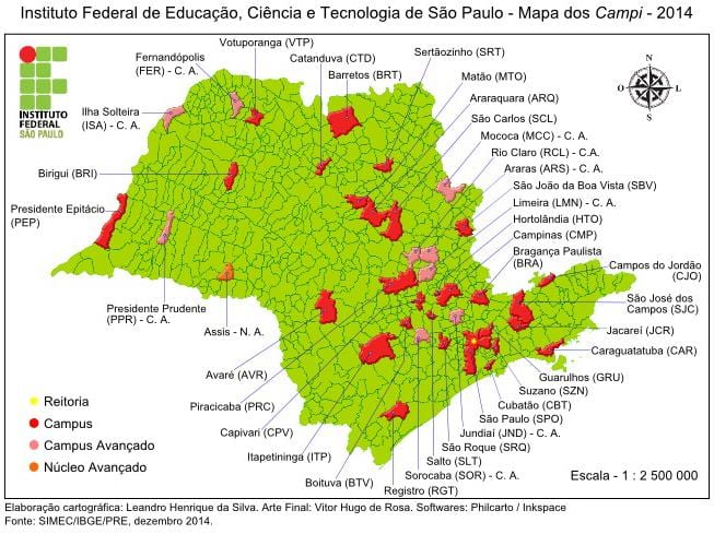 Harta e institutit Federal të São Paulo - IFSP