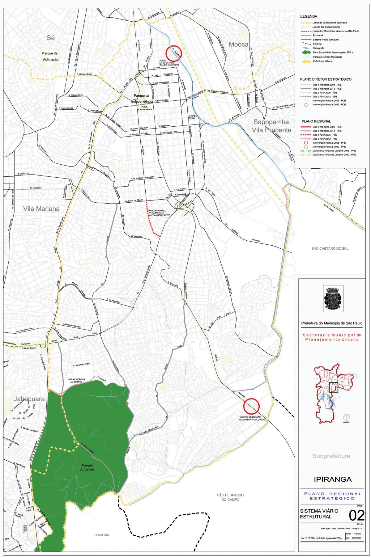 Harta e Ipiranga São Paulo - Rrugët