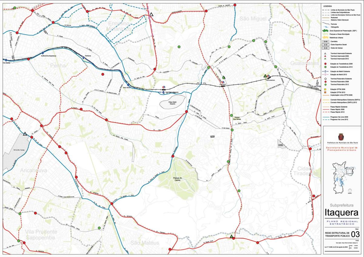 Harta e Itaquera São Paulo - Publike, transportit