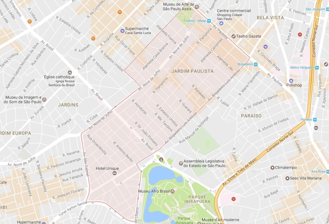 Harta e Jardim Paulista São Paulo
