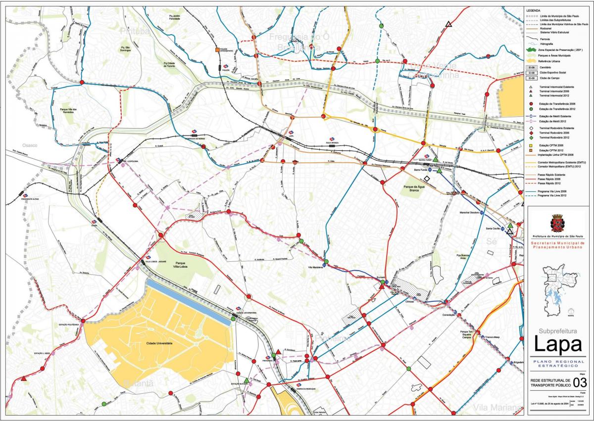 Harta e Lapa São Paulo - Publike, transportit