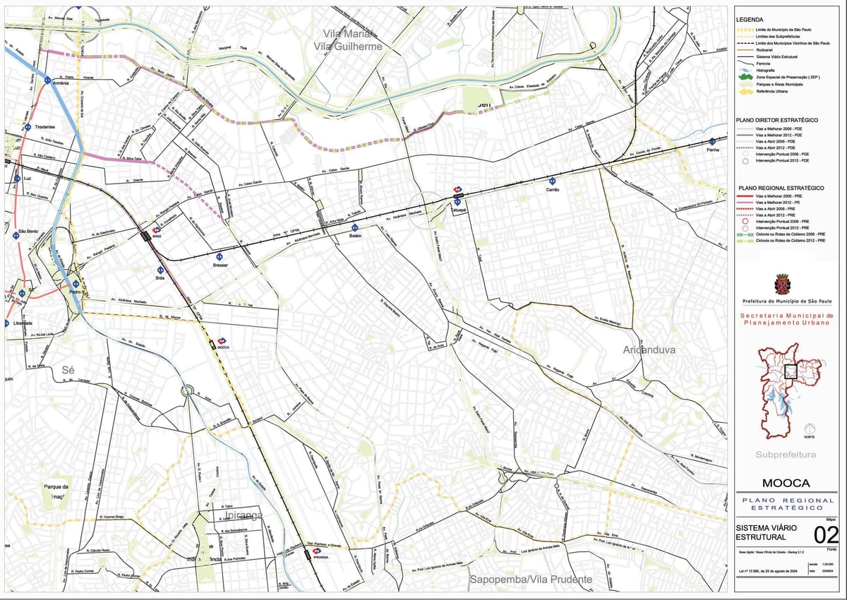 Harta e Mooca São Paulo - Rrugët
