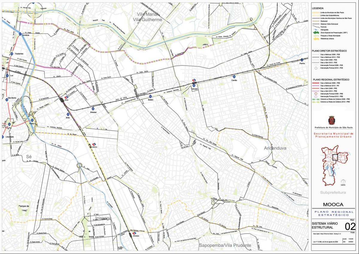 Harta e Mooca São Paulo - Rrugët