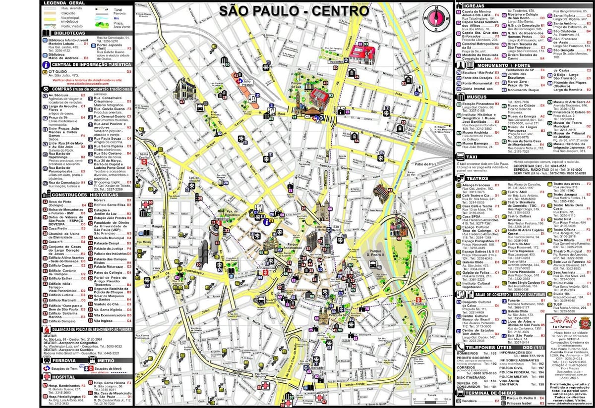 Harta e në qendër të qytetit San Paulo