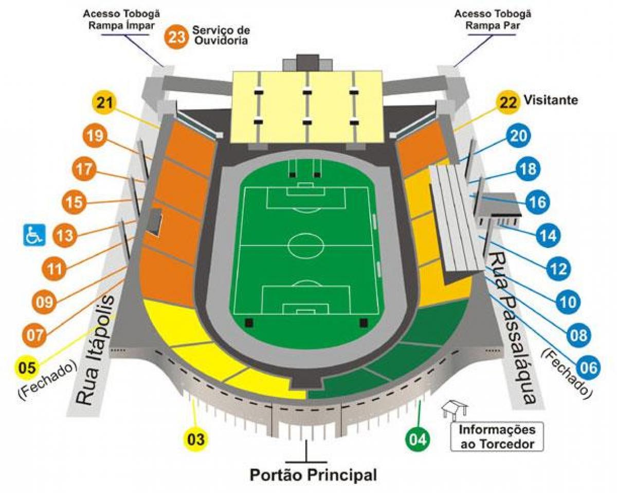 Harta e Pacaembu São Paulo stadiumin