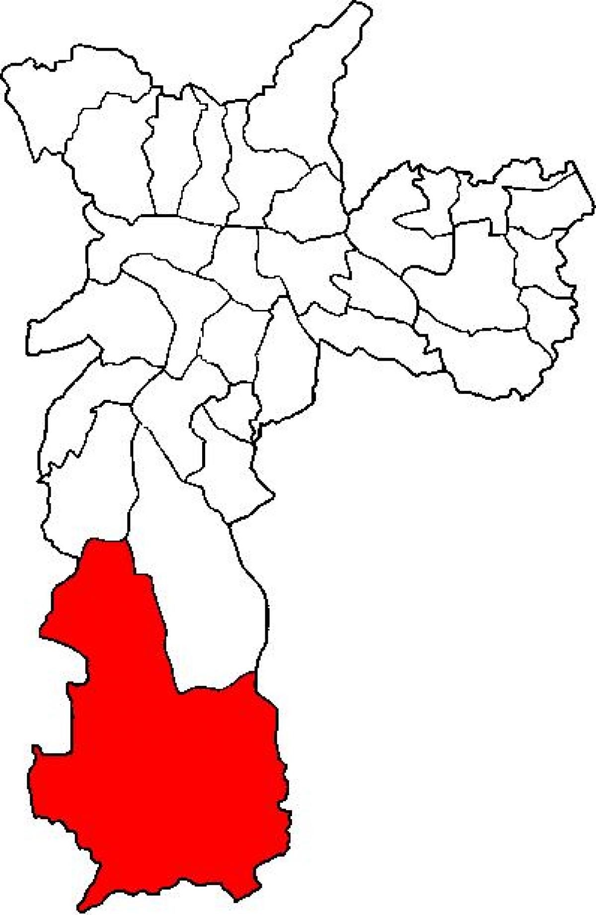 Harta e Parelheiros nën-prefekturës São Paulo