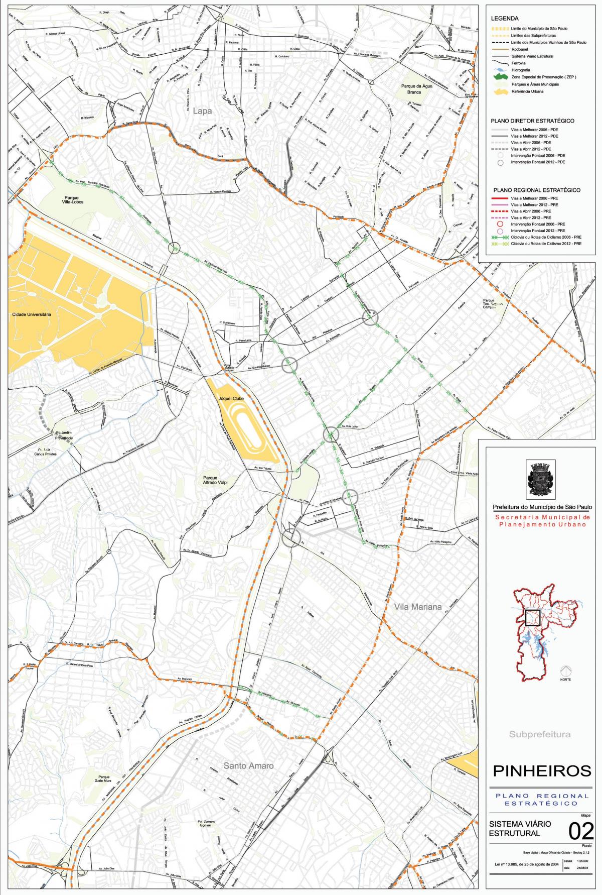 Harta e Pinheiros São Paulo - Rrugët