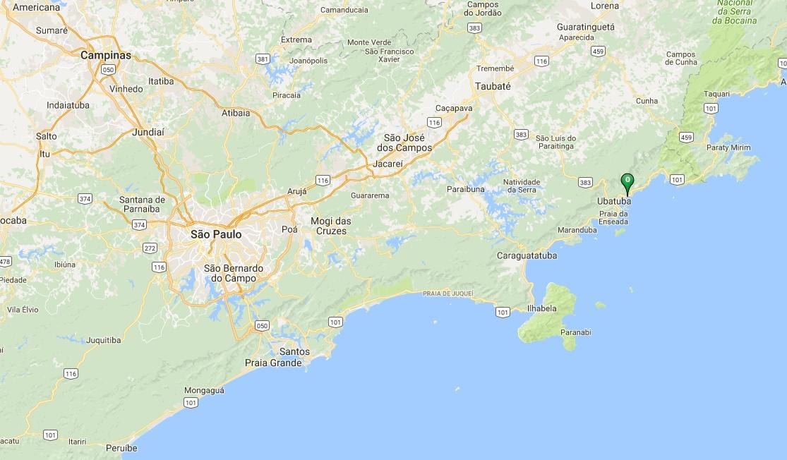 Harta e plazhit Vermelha a Norte