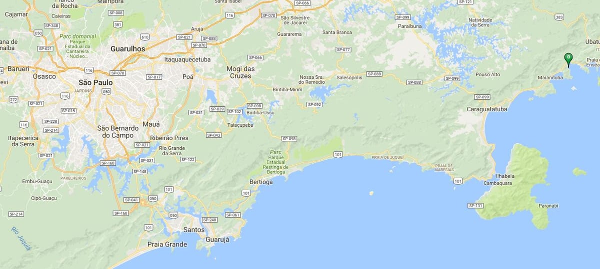 Harta e plazhit Vermelha a Sul