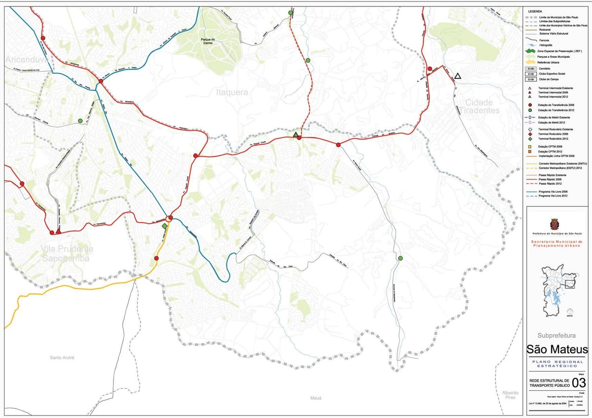 Harta e São Mateus São Paulo - Publike, transportit