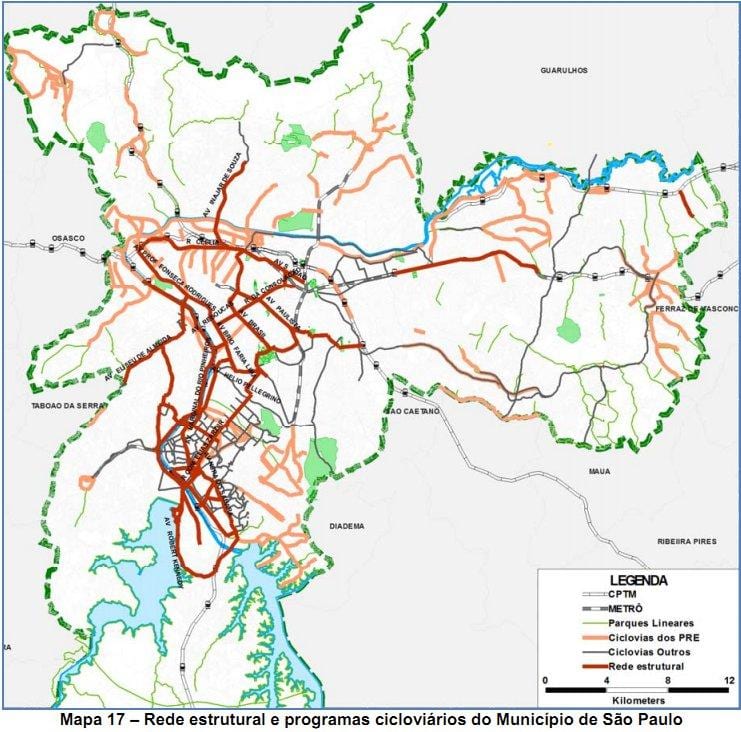 Harta e São Paulo çiklizmit në rrugë