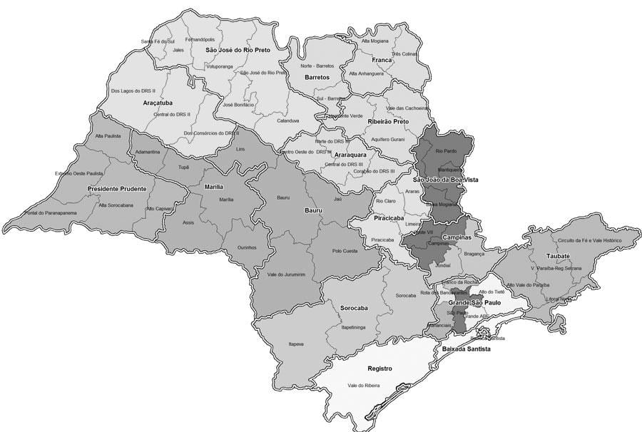 Harta e São Paulo e zezë dhe e bardhë