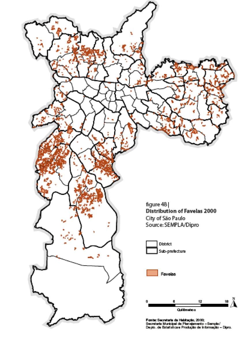 Harta e São Paulo favelas
