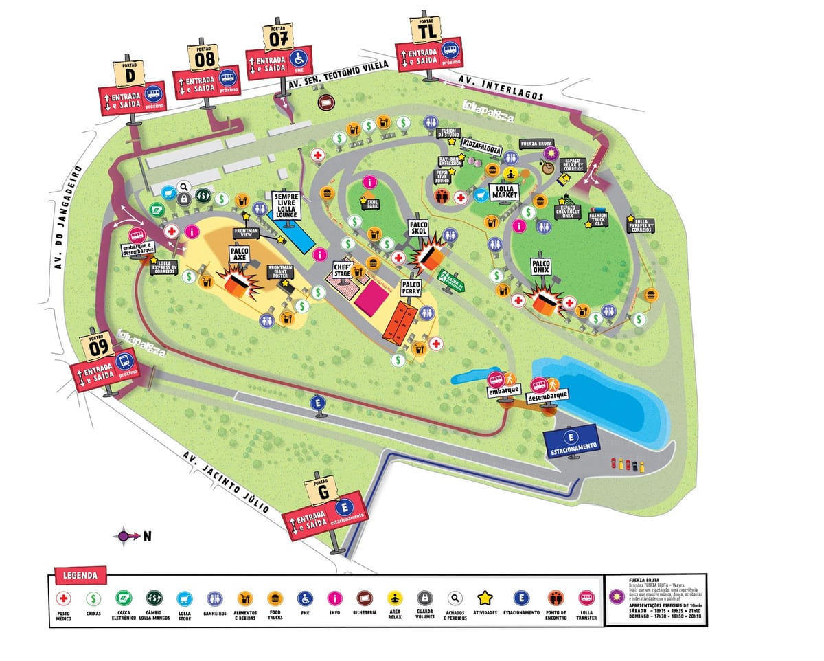 Harta e São Paulo lollapalooza