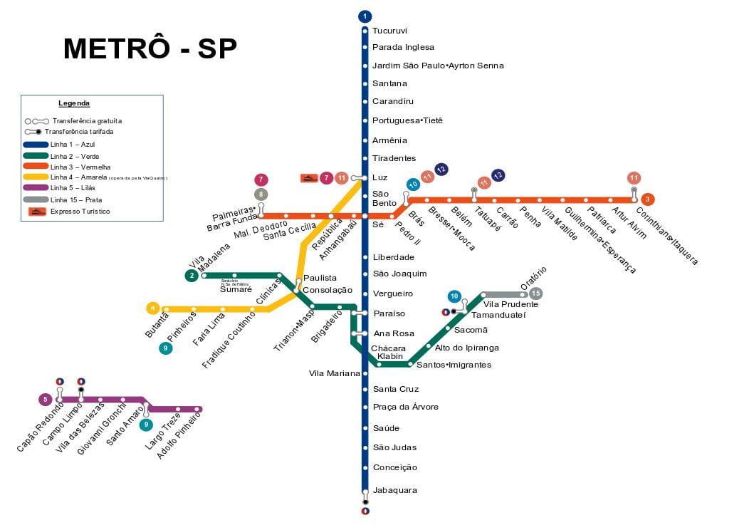 Harta e São Paulo metro