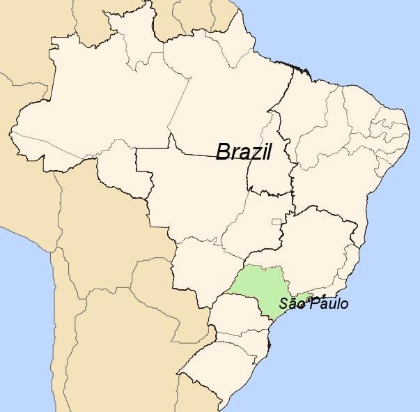 Harta e São Paulo në Brazil