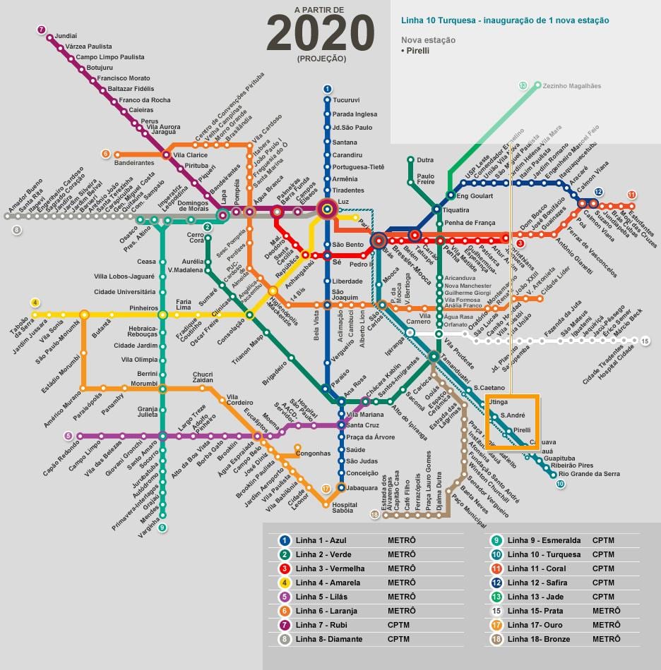 Harta e São Paulo rrjeti metro
