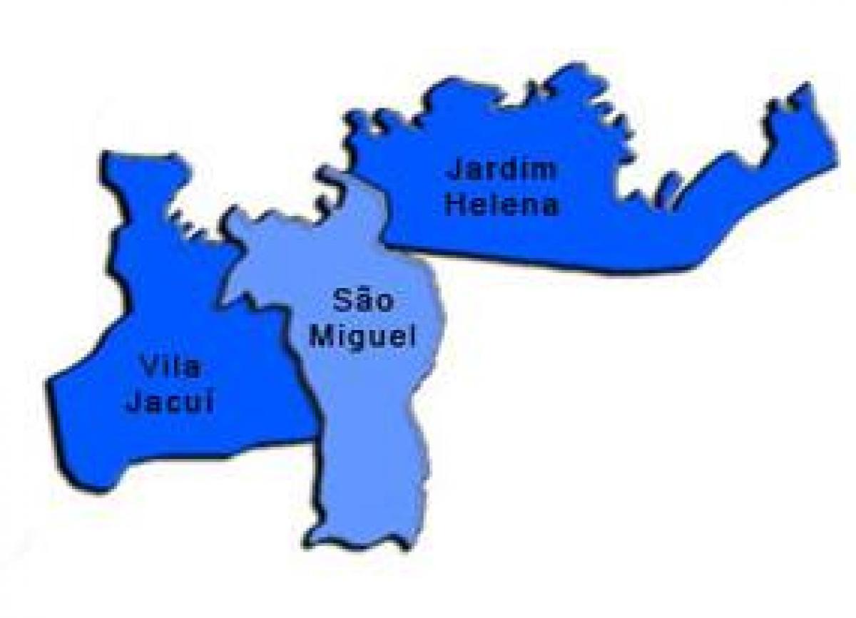 Harta e San Miguel Paulista nën-prefekturës