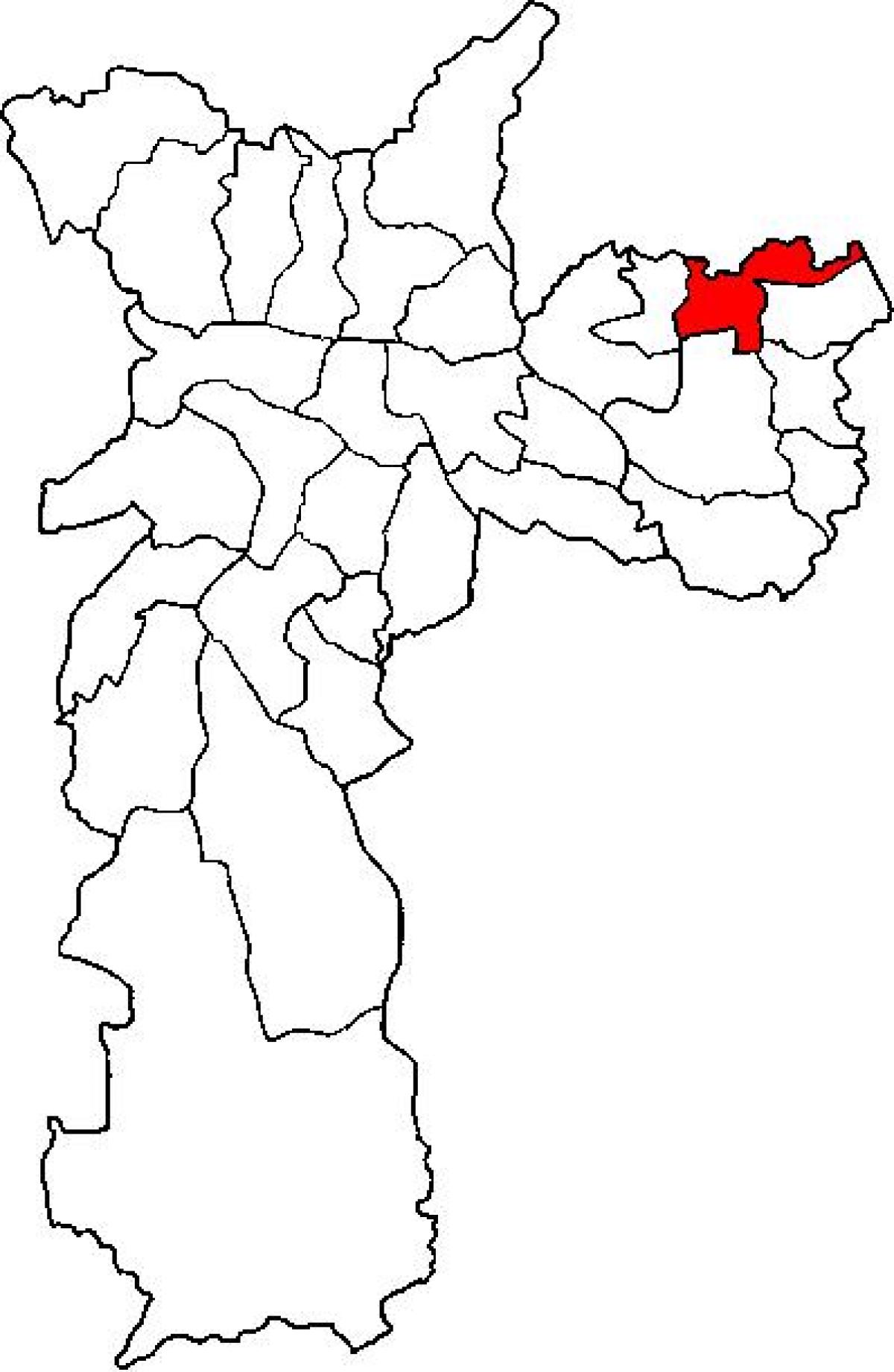 Harta e San Miguel Paulista nën-prefekturës São Paulo