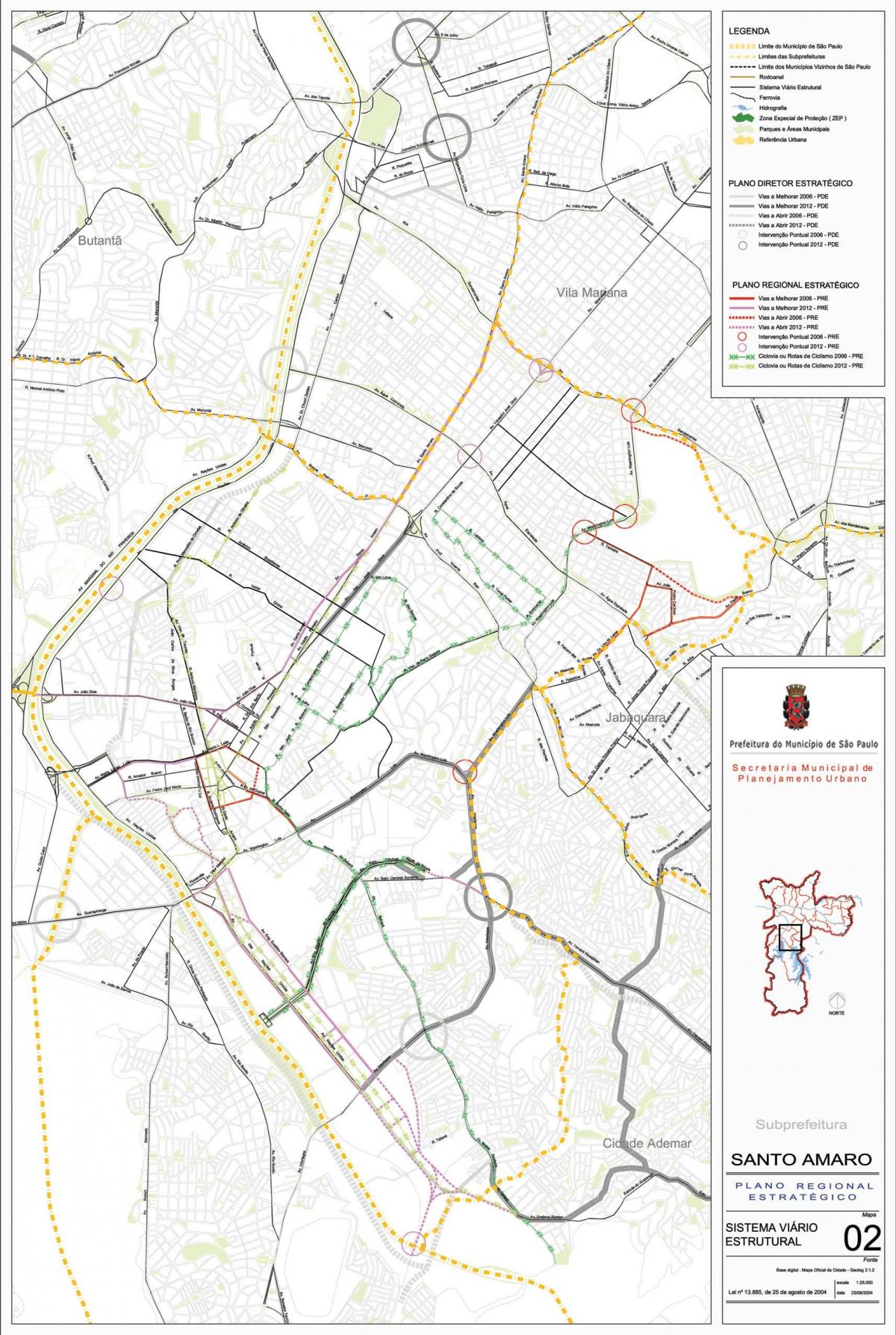 Harta e Santo Amaro São Paulo - Rrugët